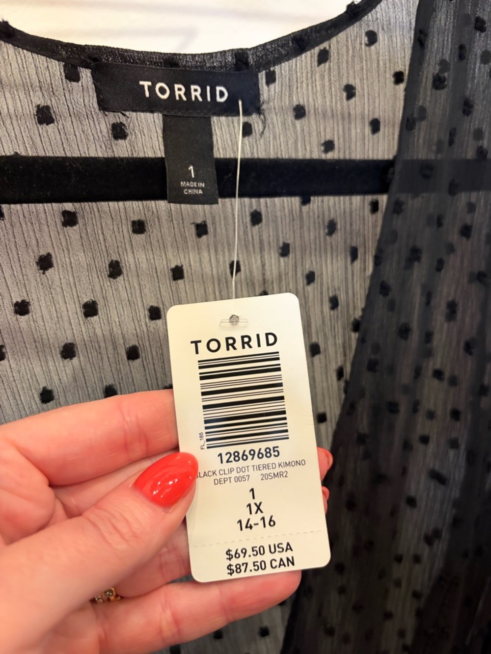 torrid Black Sheer Swiss Dot Maxi Cover-Up - Picture 3 of 3